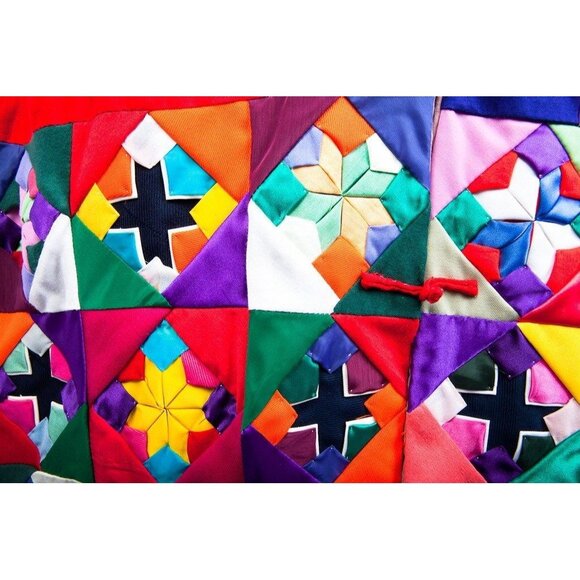 Vtg 1994 Jacket Bai Jia Bei Handmade In China Cotton Applique Embroidered - Picture 4 of 7